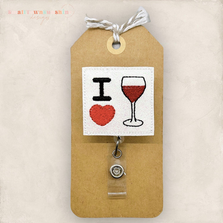 I Love Wine Badge Topper