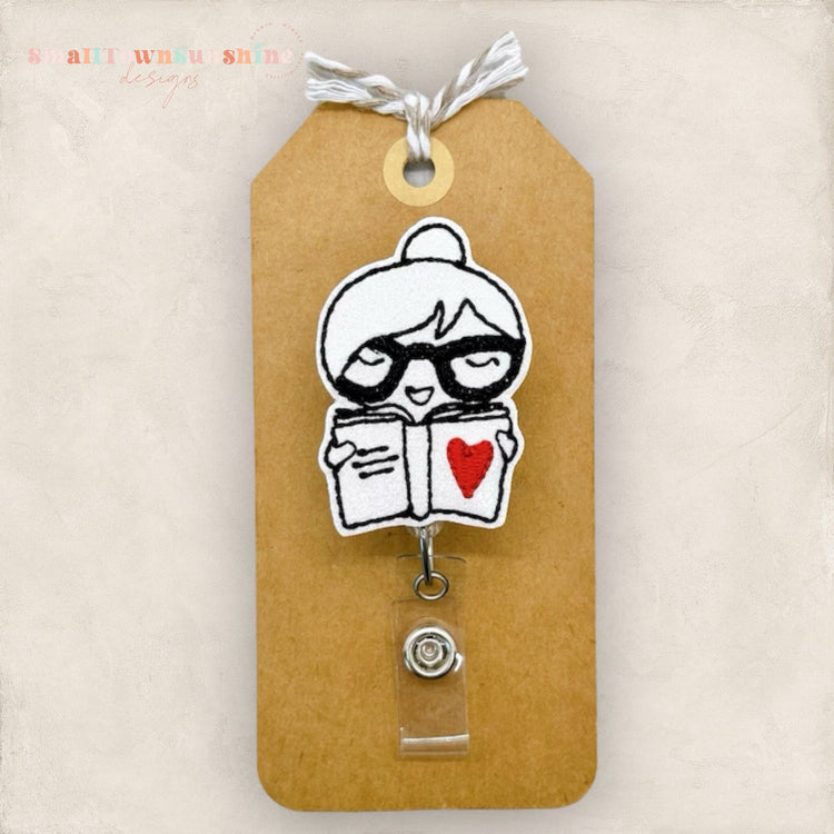 Bookish Girl Badge Topper