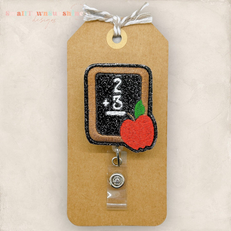 Chalkboard Badge Reel, Teacher Badge Reel, Student Teacher Lanyard, Teacher Gift Idea, Coworker Gift, Badge Buddy, ID Holder | GLITTER