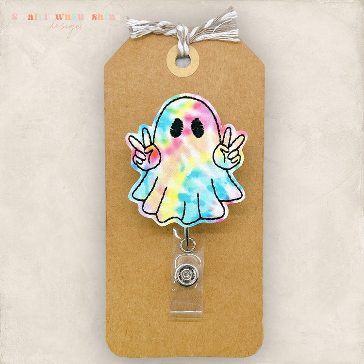 Tie Dyed Ghost Badge Topper