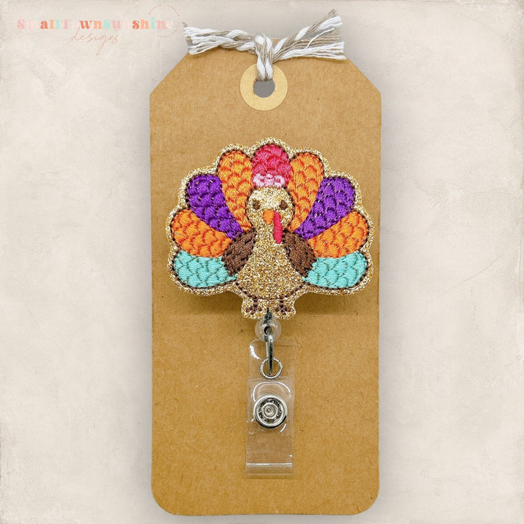 Colorful Turkey Badge Topper