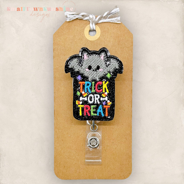 Trick or Treat Bat Badge Topper