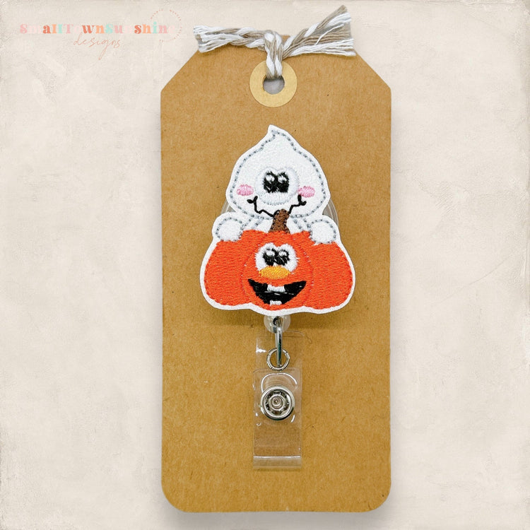 Ghost Pumpkin Badge Topper
