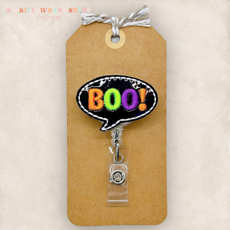 Boo Word Bubble Badge Topper