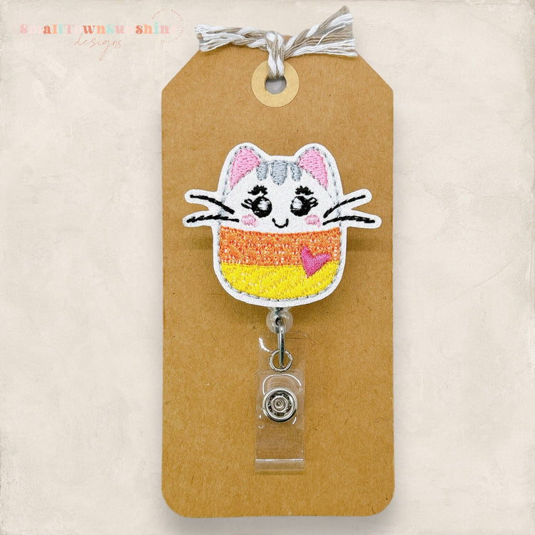 Candy Corn Kitty Badge Topper