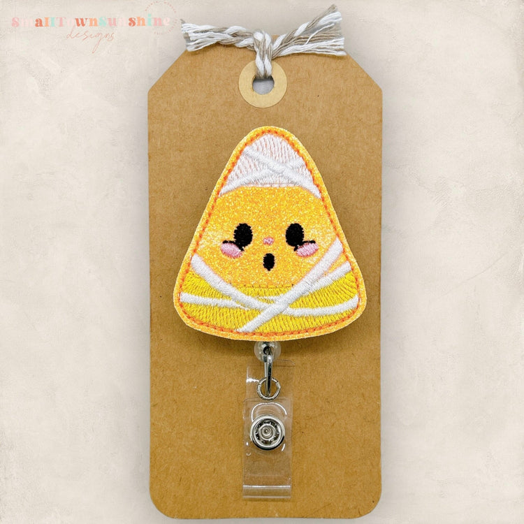 Candy Corn Mummy Badge Topper