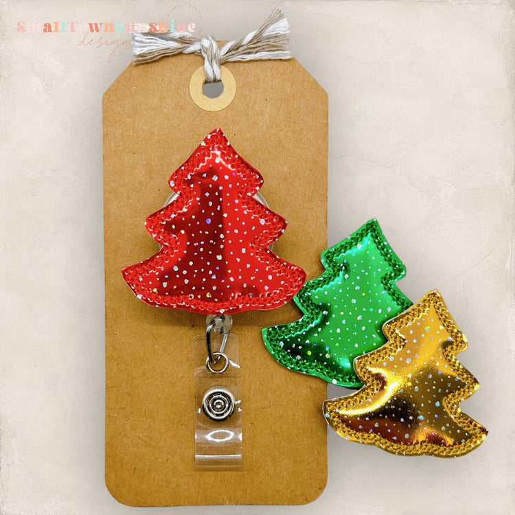 Shimmer Christmas Tree Badge Topper