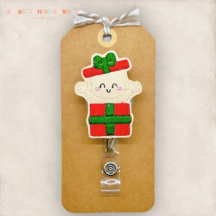 Christmas Present Baby Badge Topper