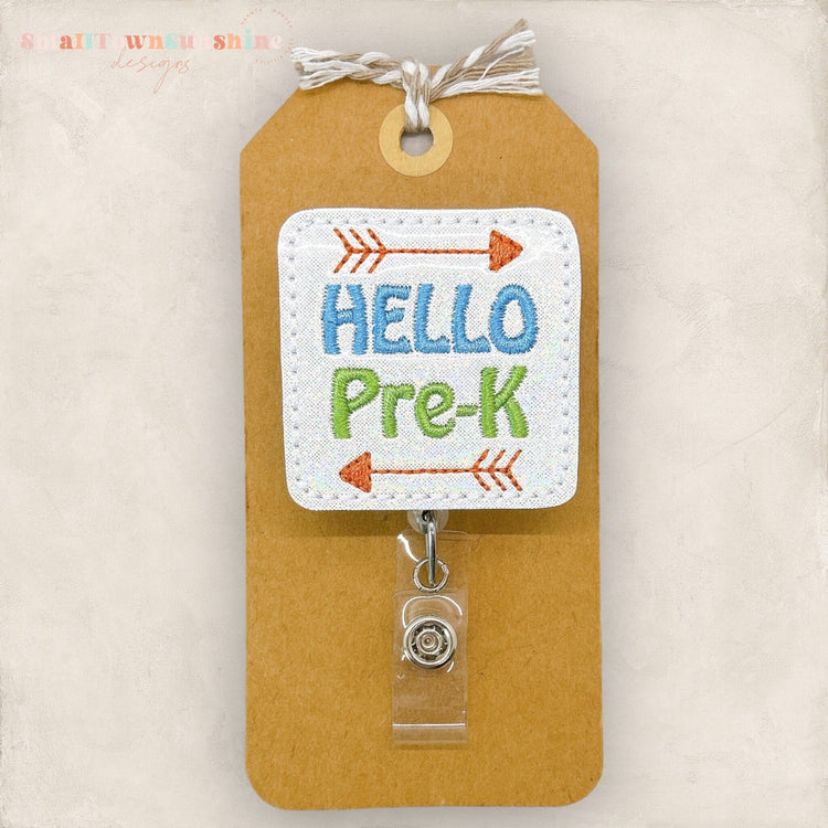 Hello Pre K Badge Topper