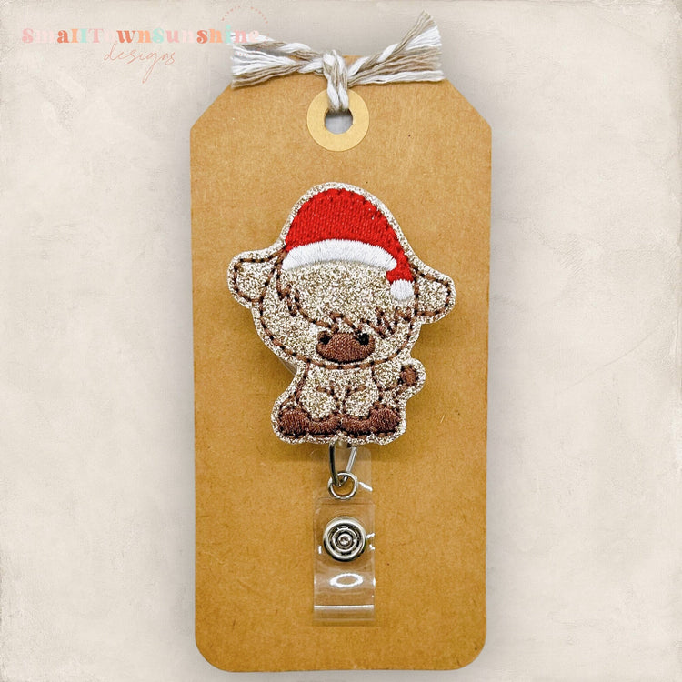 Santa Cow Badge Topper