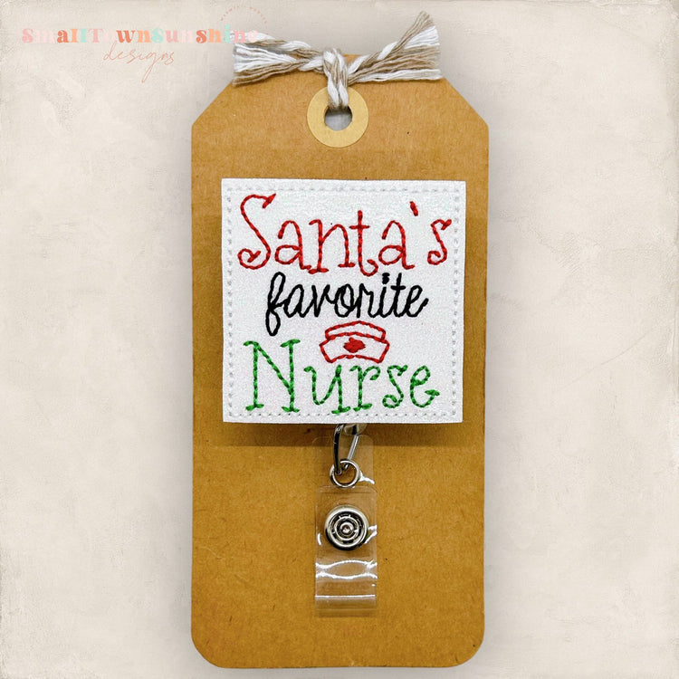 Santa’s Favorite Nurse Badge Topper