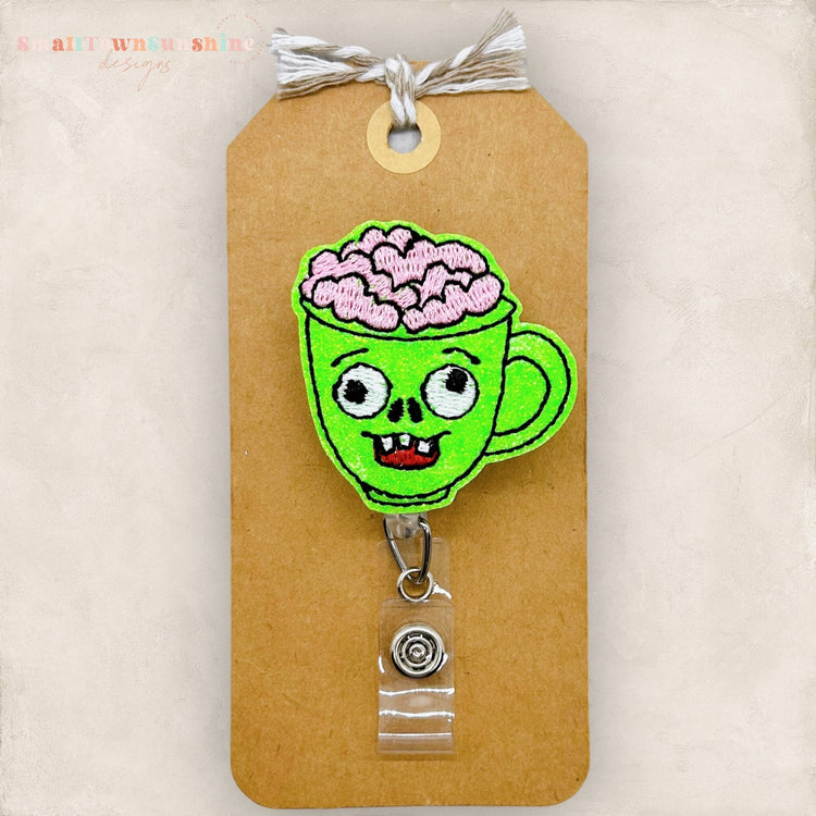 Zombie Coffee Cup Badge Topper