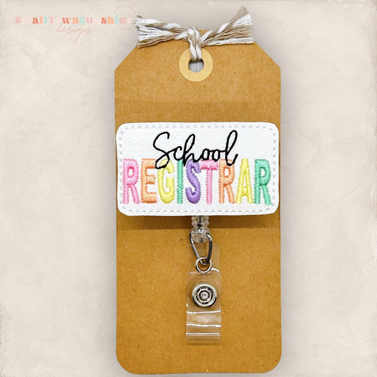 School Registrar Badge Topper