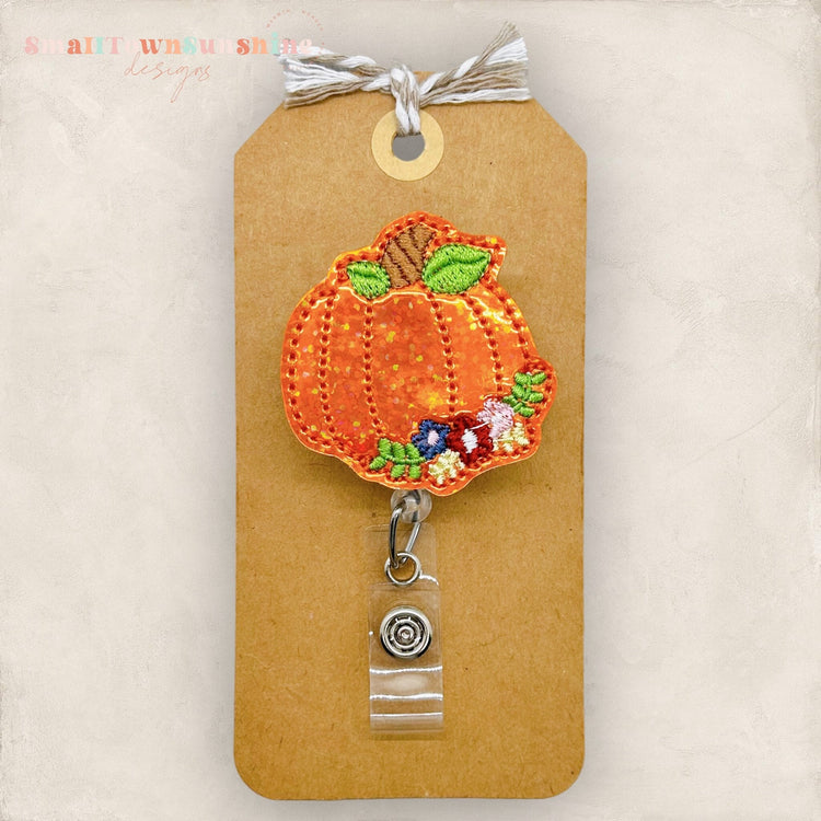 Sparkle Pumpkin Badge Topper