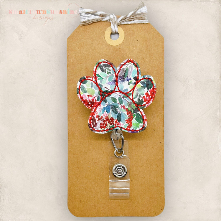 Christmas Paw Print Badge Topper