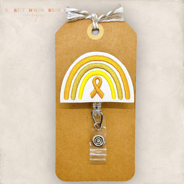 Childhood Cancer Rainbow Badge Reel