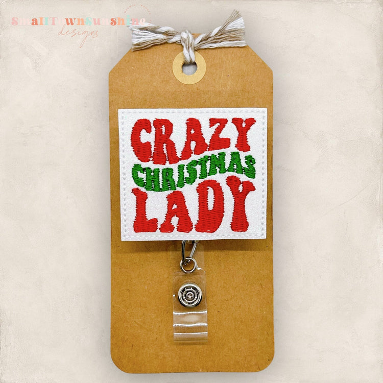 Crazy Christmas Lady Badge Topper