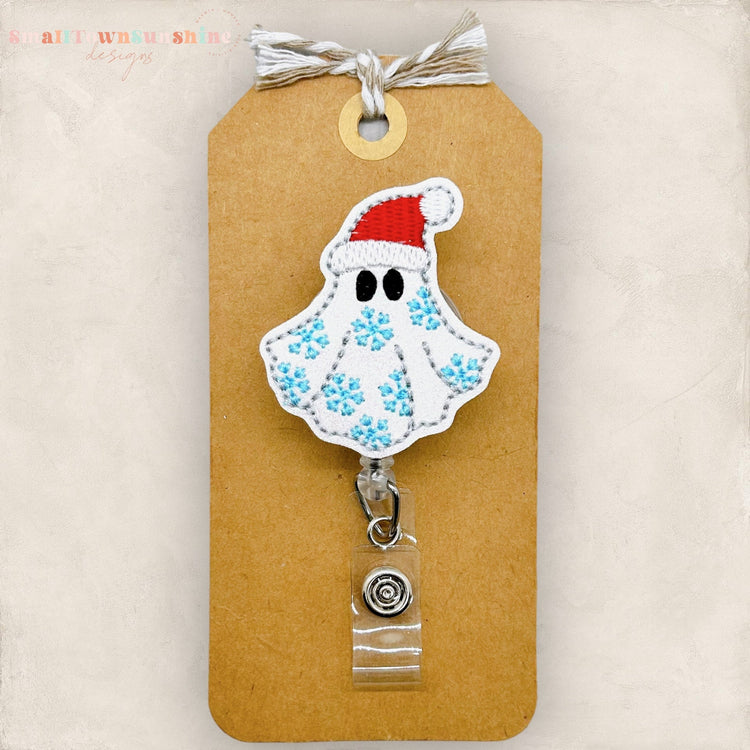 Snowflake Santa Ghost Badge Topper