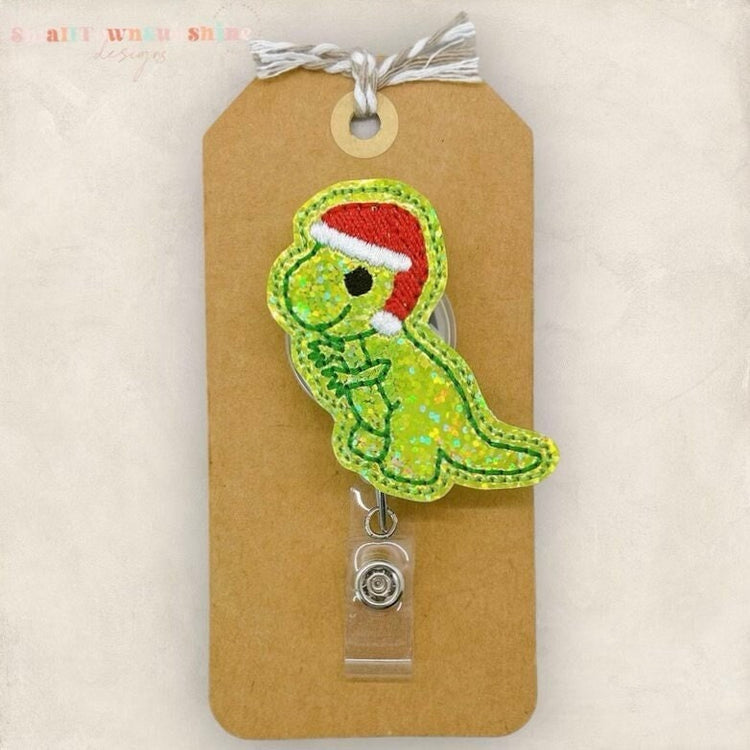 Dino Santa Badge Topper