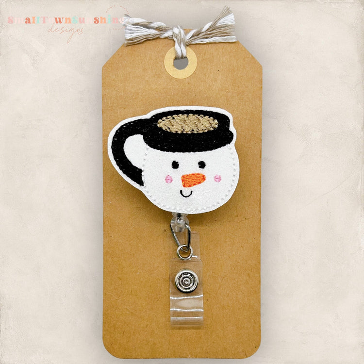 Snowman Coffee Mug Badge Topper