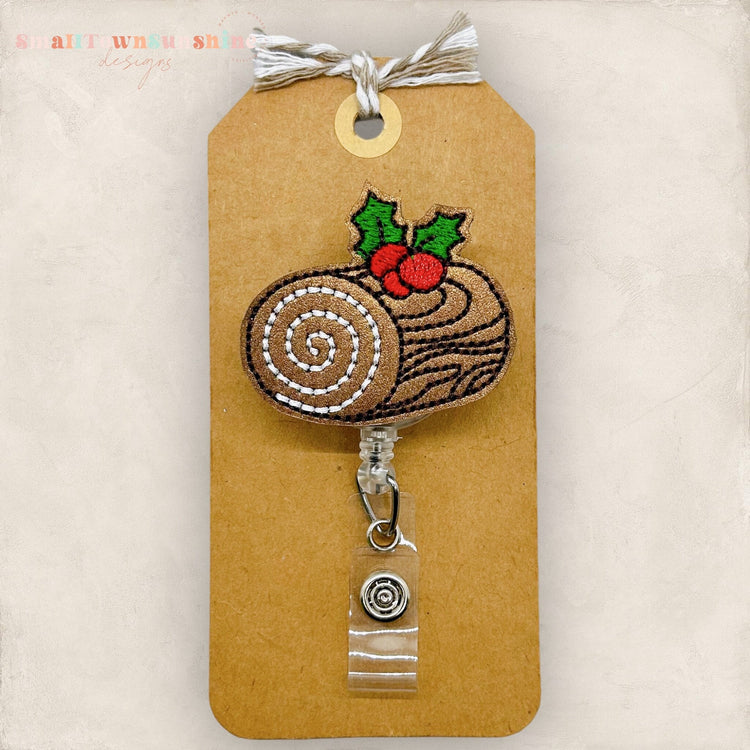 Yule Log Badge Topper