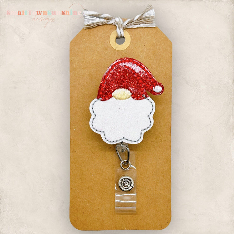 Santa Gnome Badge Topper