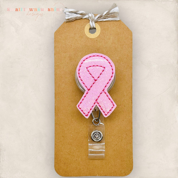 Breast Cancer Ribbon Badge Topper