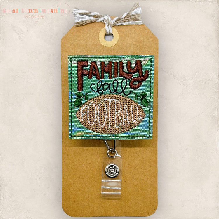 Family Fall Football Badge Topper