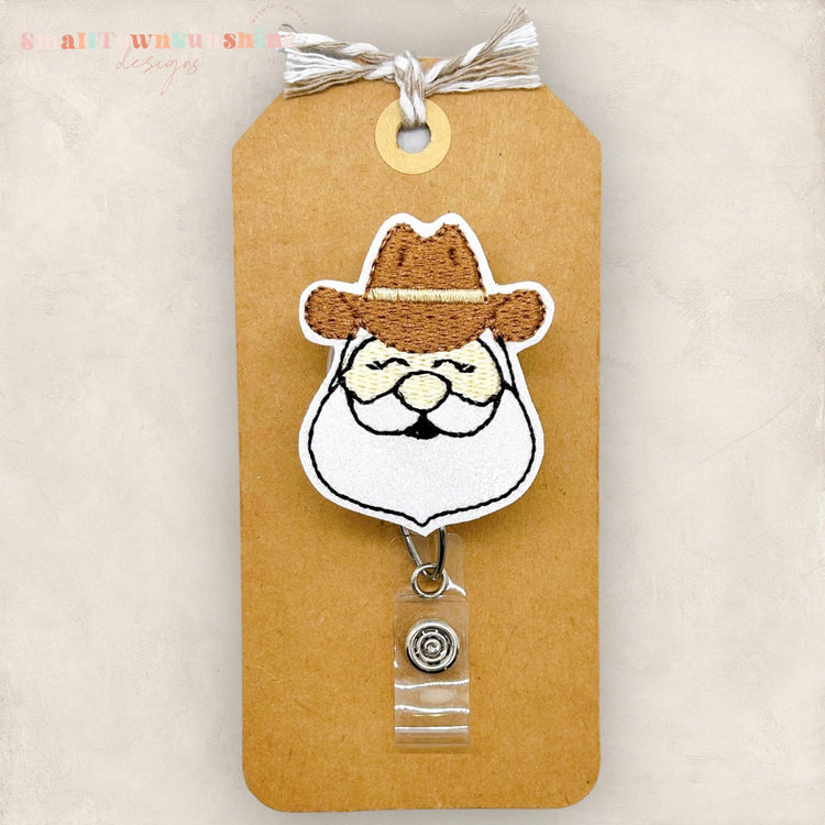 Santa Cowboy Badge Topper