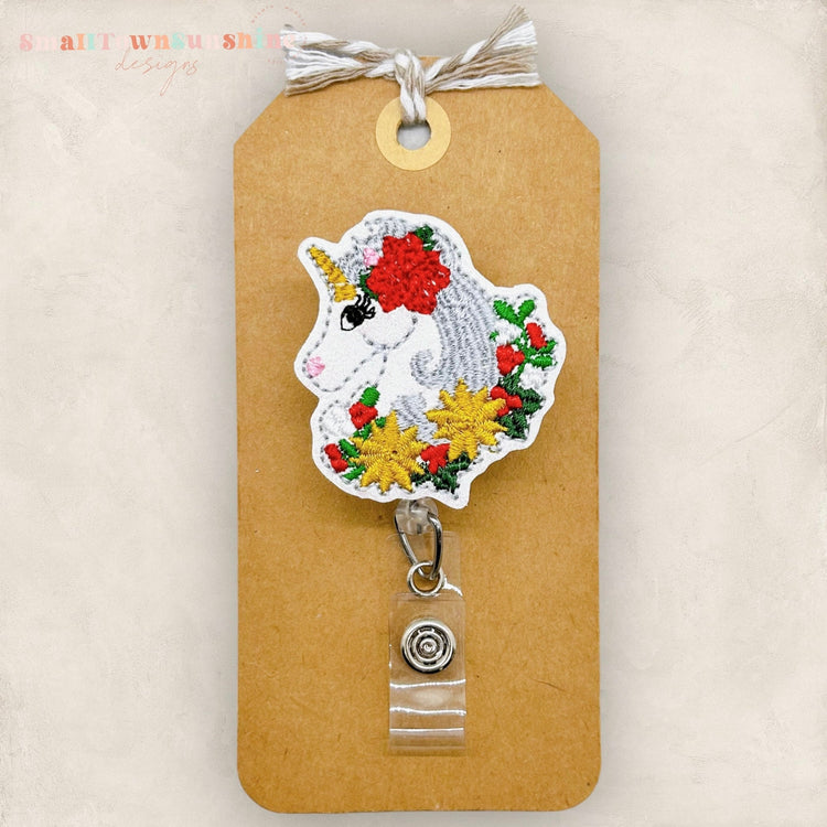 Christmas Unicorn Badge Topper