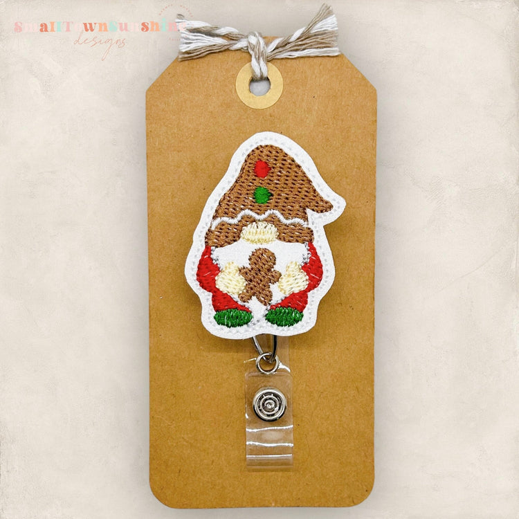 Gingerbread Cookie Gnome Badge Topper