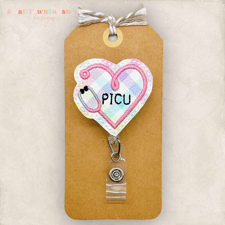 PICU Stethoscope Heart Badge Topper