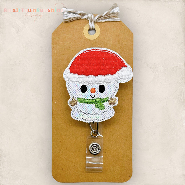 Santa Snowman Badge Topper