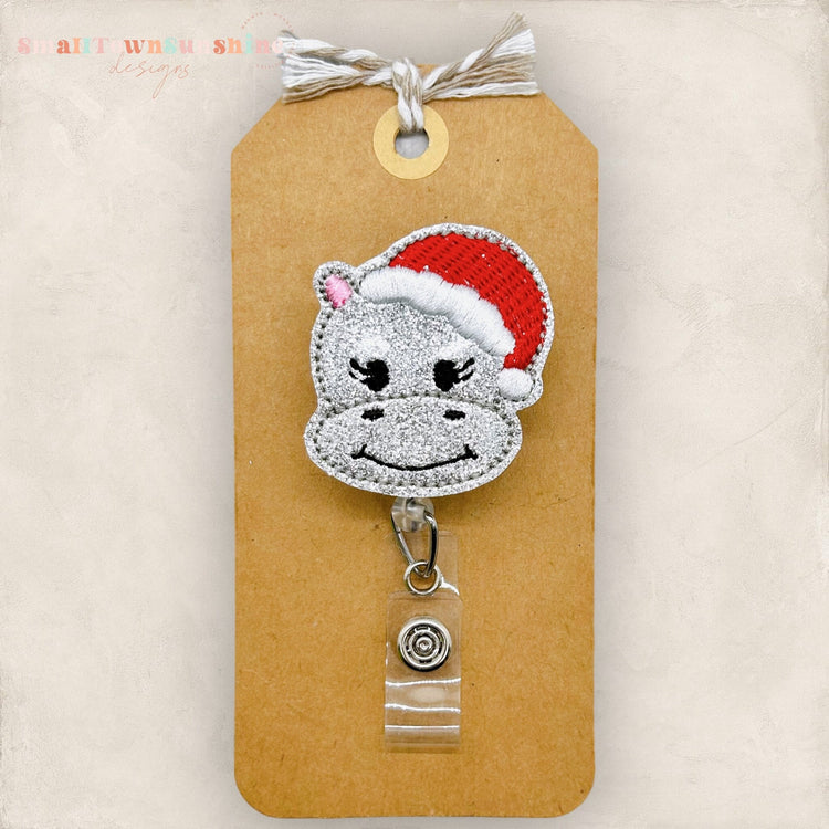 Santa Hippo Badge Topper
