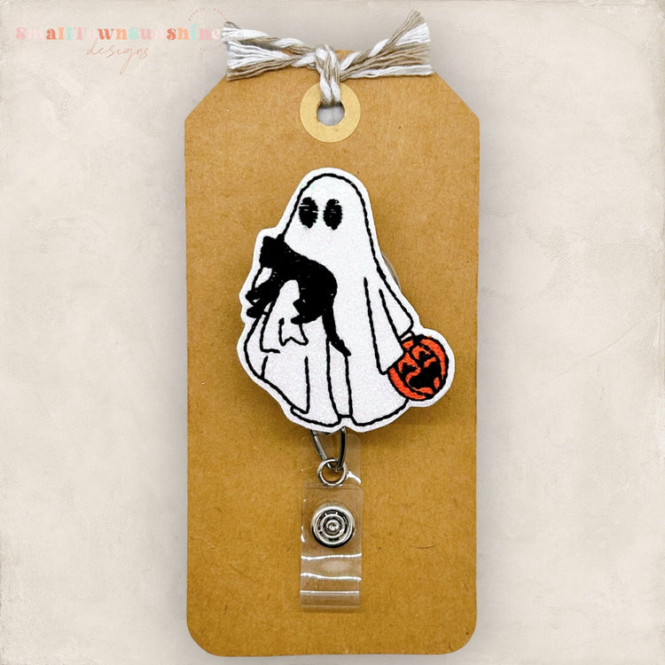 Black Cat Ghost Badge Topper