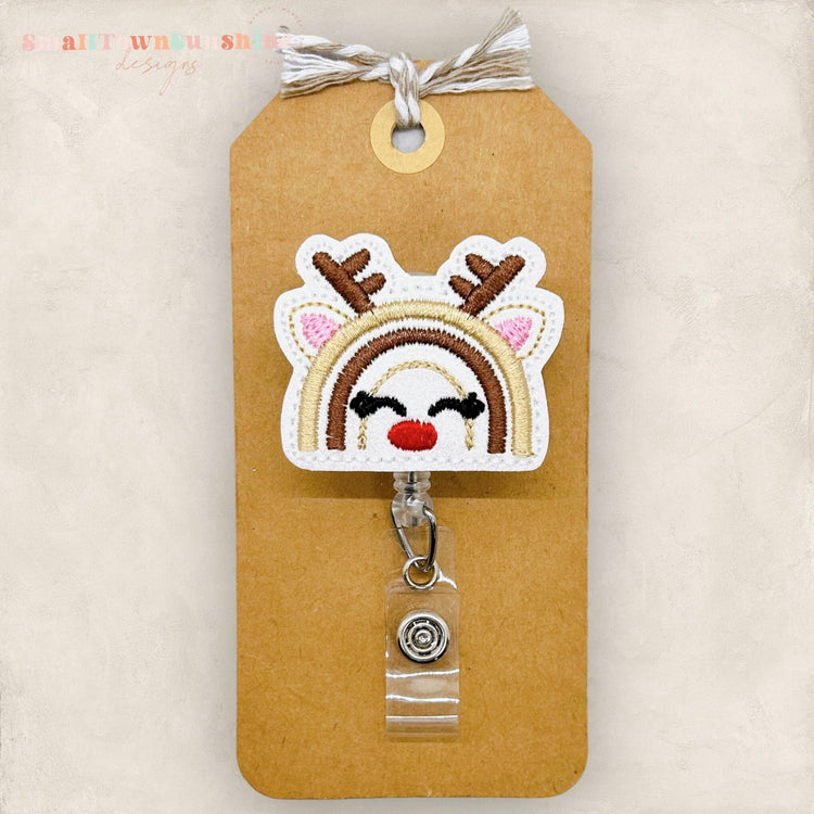 Reindeer Rainbow Badge Topper