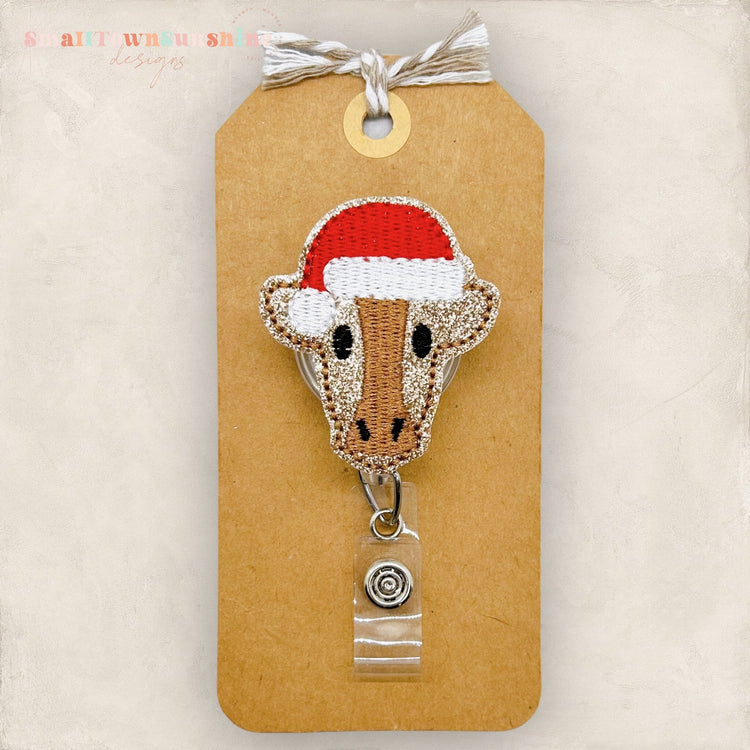 Santa Cow Badge Topper