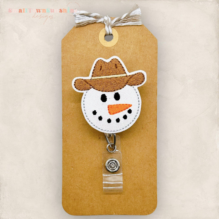 Snowman Cowboy Badge Topper