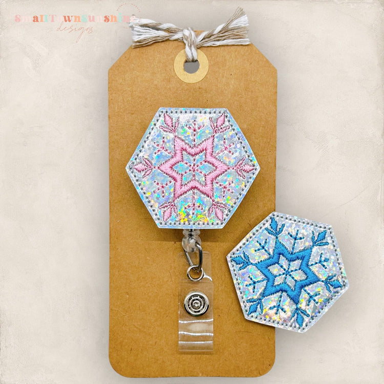 Silver Snowflake Badge Topper