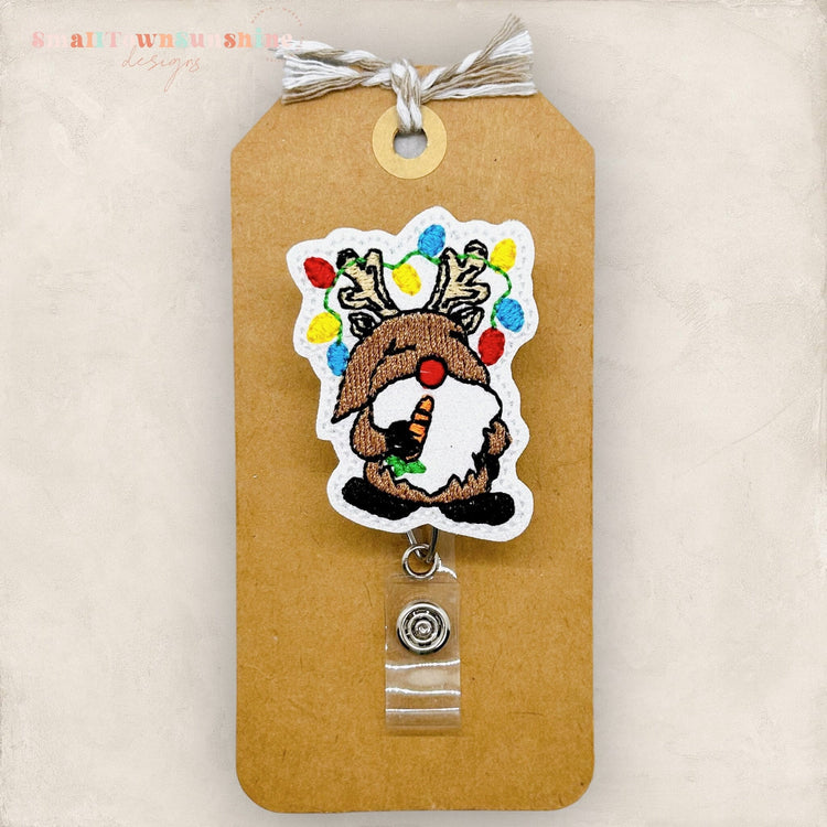 Reindeer Gnome Badge Topper