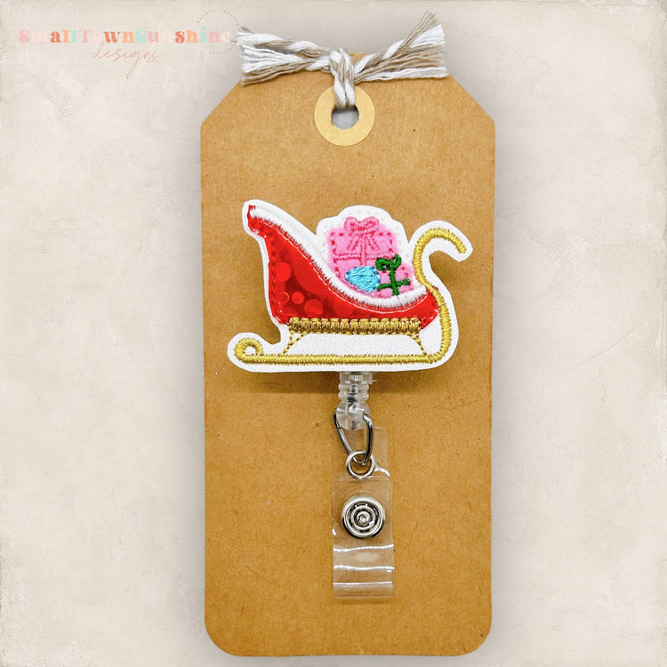 Santa’s Sleigh Badge Topper