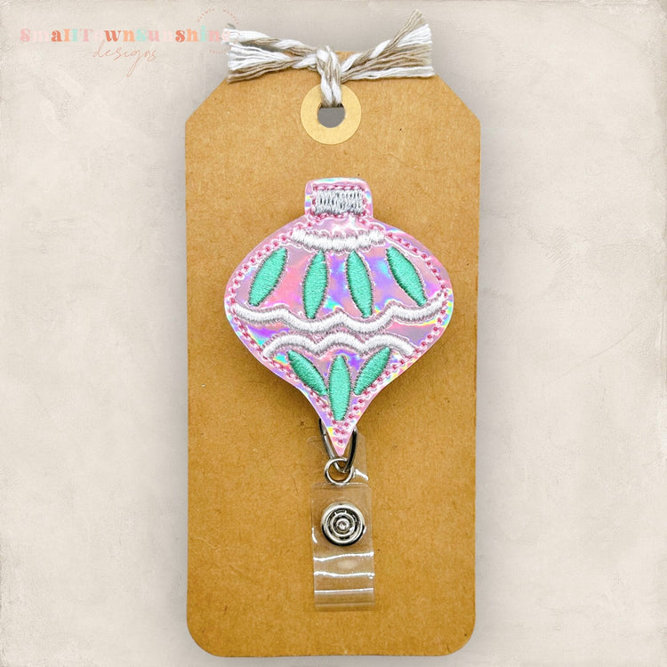 Pink Vintage Ornament Badge Topper