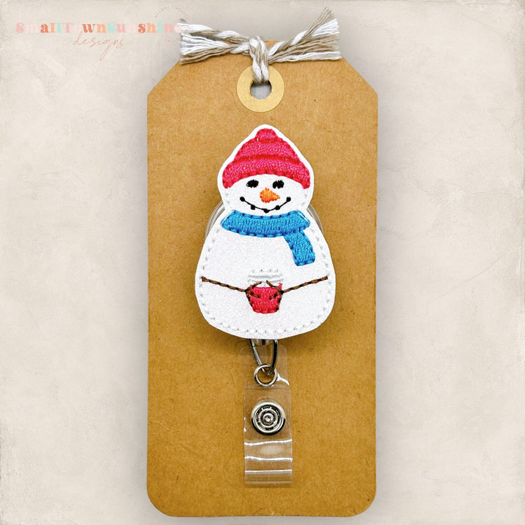 Snowman with Coffee Badge Topper