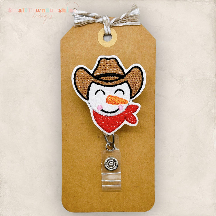 Snowman Cowboy Badge Topper