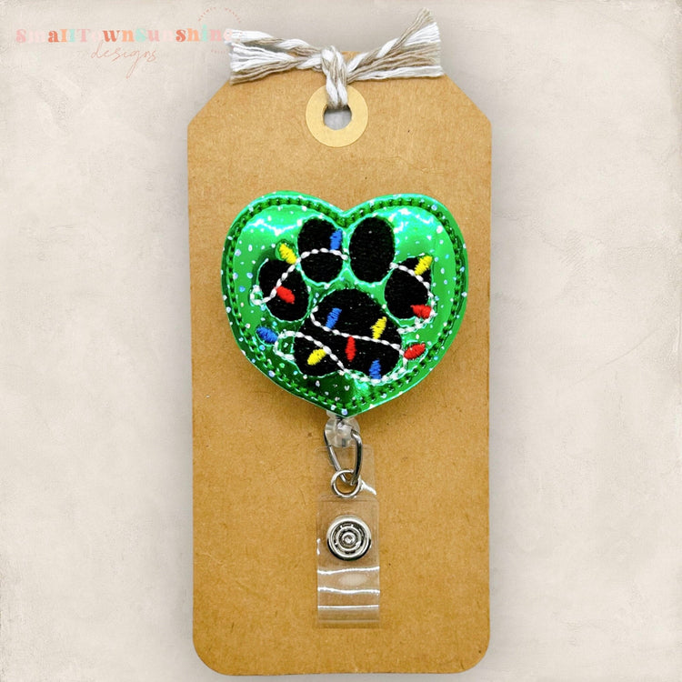 Christmas Paw Print Badge Topper