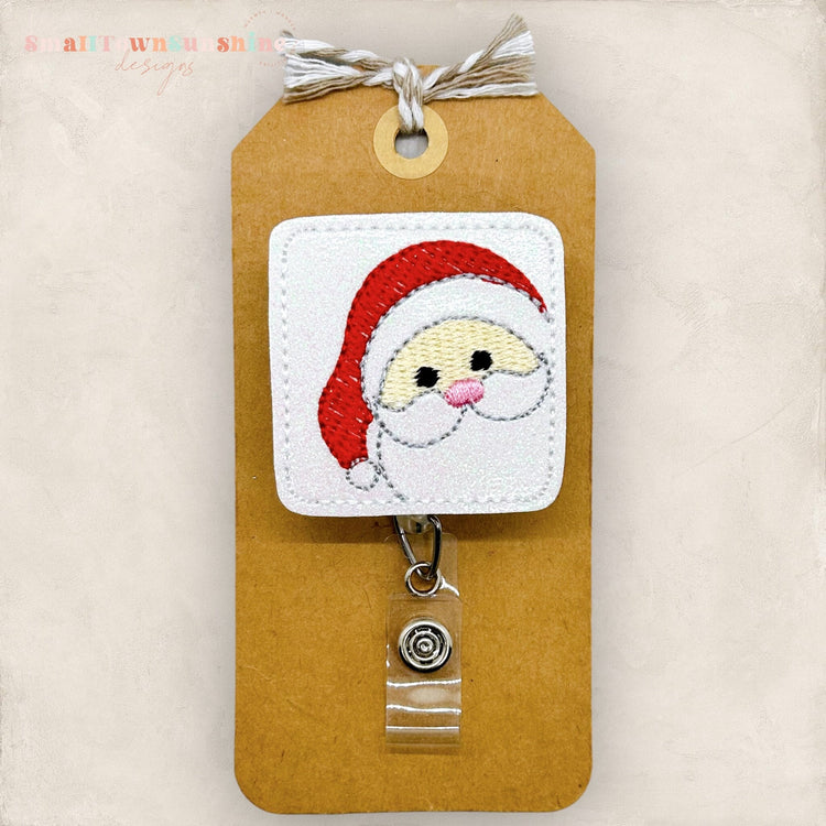 Peeking Santa Badge Topper