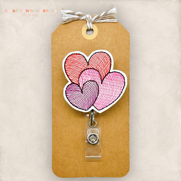 Sketched Hearts Badge Topper