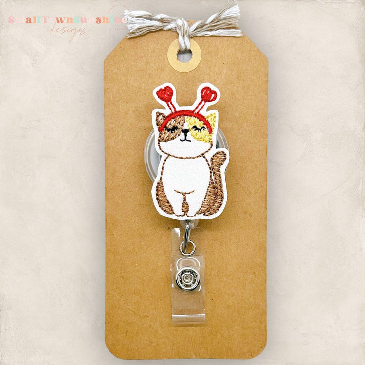 Valentine Cat Badge Topper