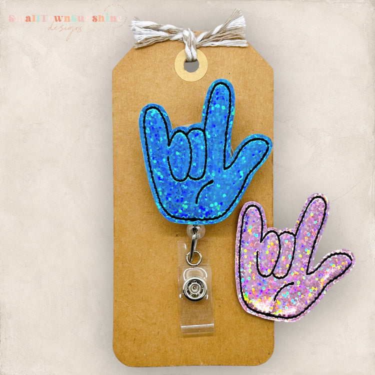 ASL I Love You Badge Topper
