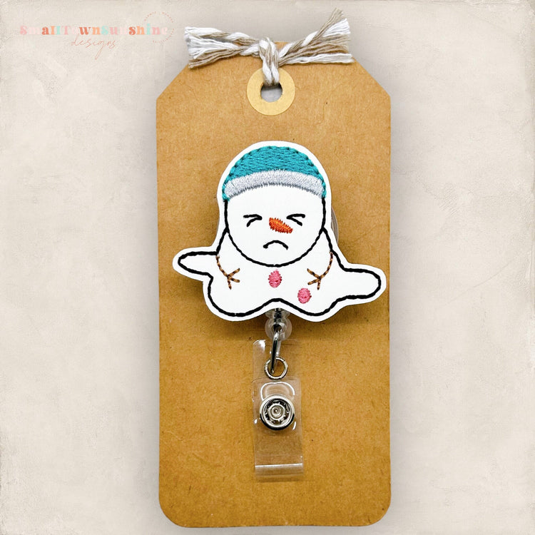 Melting Snowman Badge Topper
